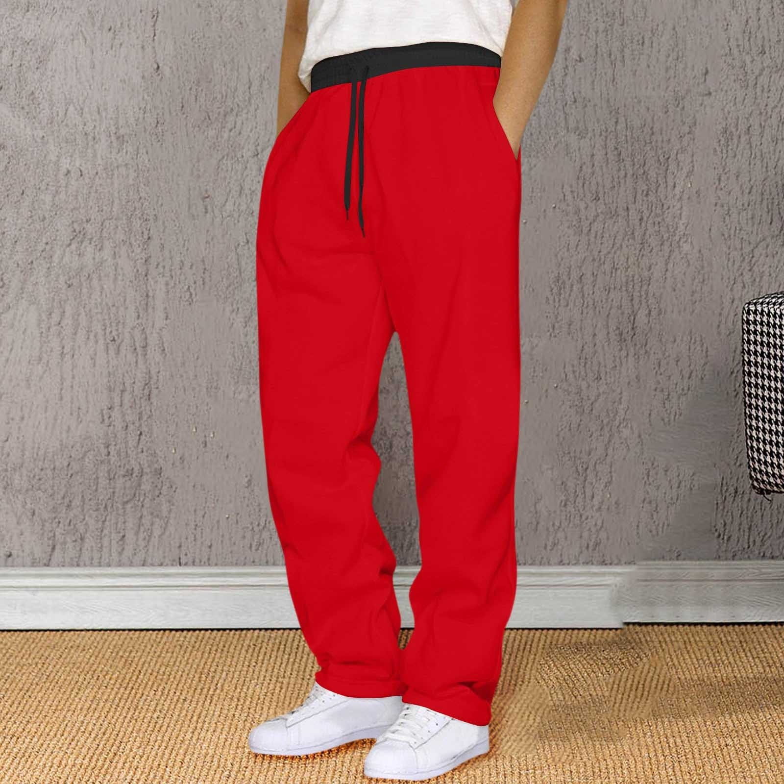 thumbnail image 4 of Pantalones de chándal de felpa para hombre: bajo elástico, joggers holgados, tejido de poliéster, ropa de gimnasio/casual, tallas S-XXXL., 4 of 7